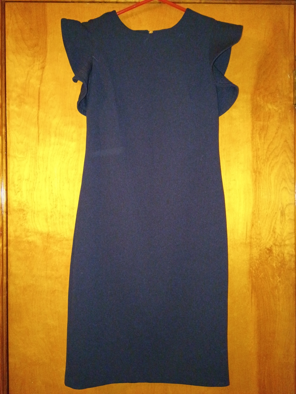 Calvin Klein Black Ruffle Sleeve Midi Dress